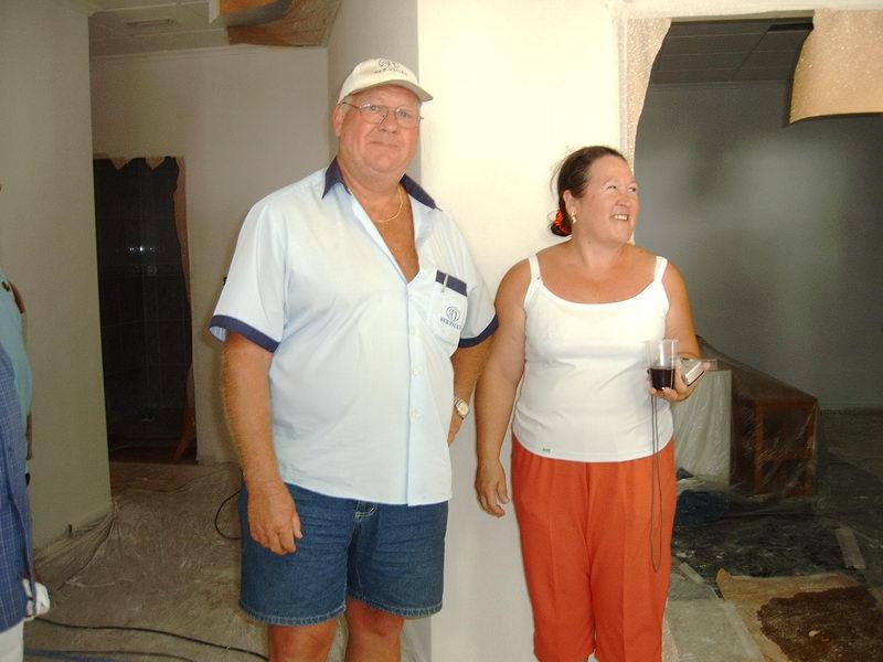 Angela with Carl the builder